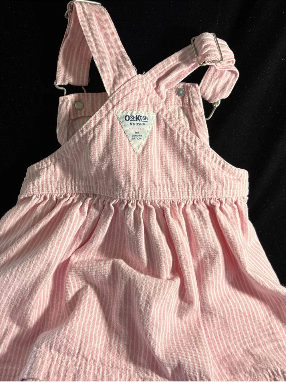 OshKosh B'gosh Pink and White Striped Overalls